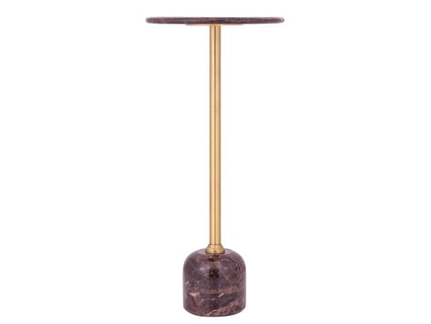 PTMD Collection Jari Dark Brown marble bijzettafel marmer rond hoog