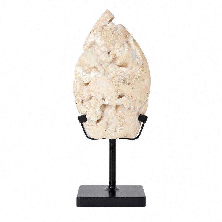 PTMD Collection Kura Natural wit calciet ornament op voet