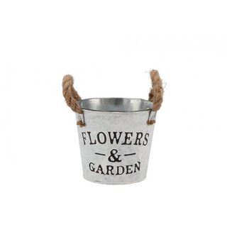 Zinken bloempot met oren 14x12cm