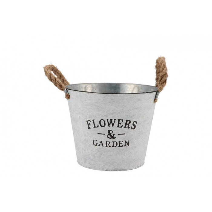 Zinken bloempot met oren 22x16cm