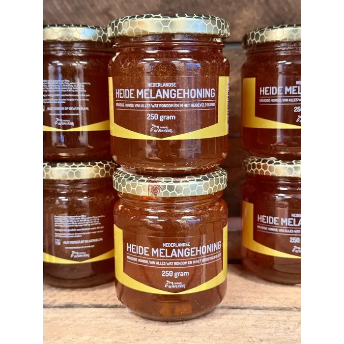 Nederlandse Heidemelange honing- pot 250 gram