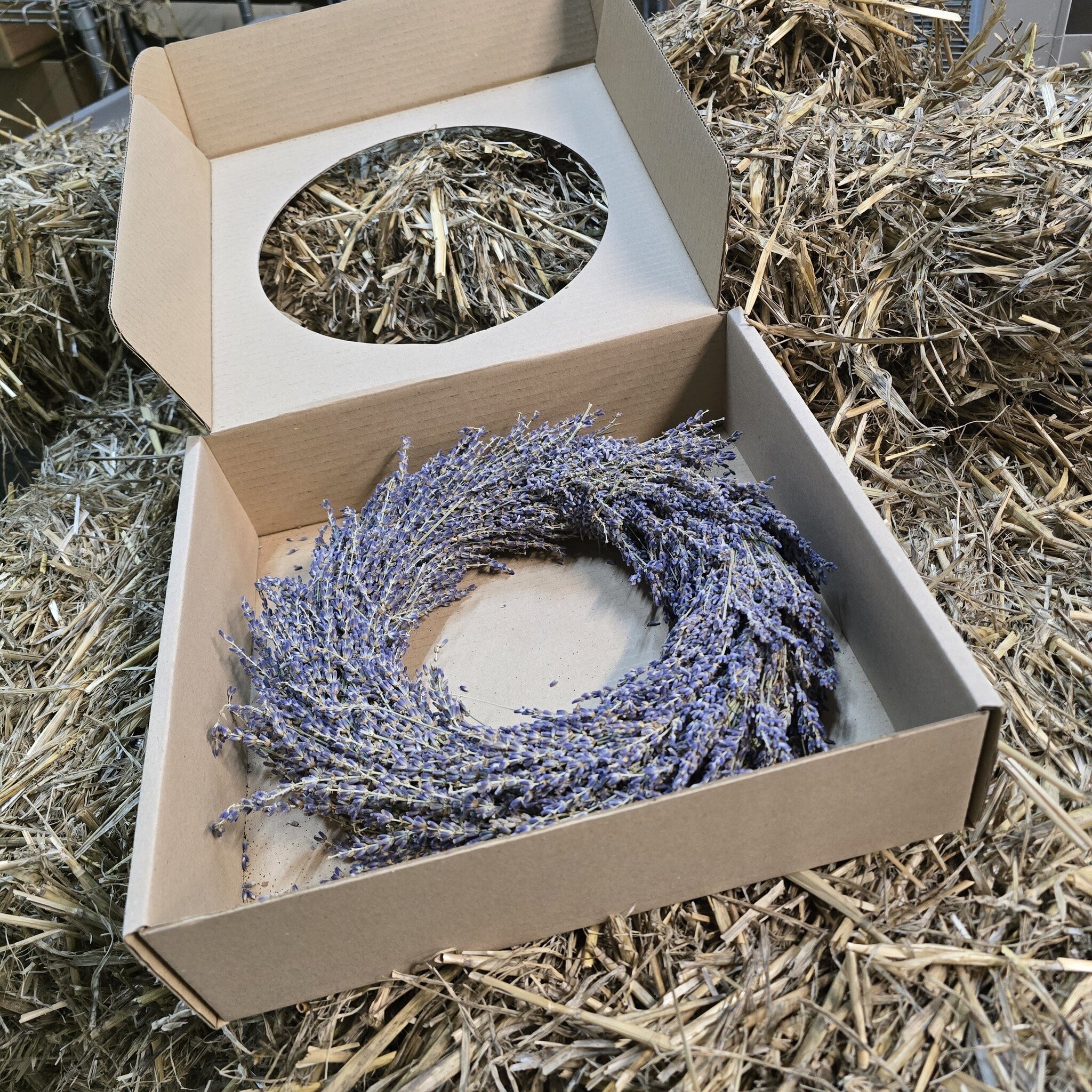 Krans van gedroogde lavendel