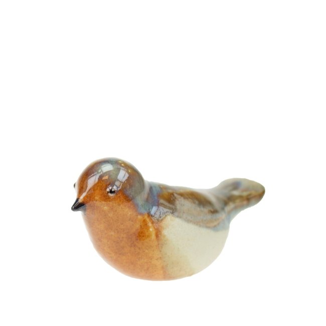 Keramische vogel mini urn - Robin