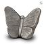Keramische kunst urn vlinder Mariposa - zilverkleur - groot