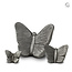 Keramische mini urn vlinder Mariposa - zilverkleurig - medium