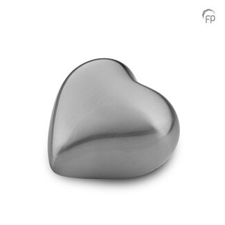 Metaal keepsake hart urn - zilvergrijs