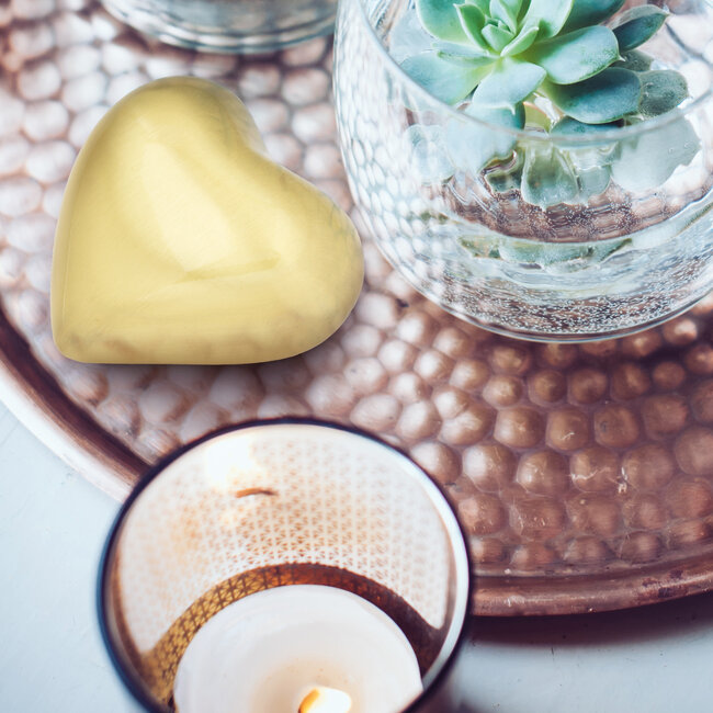 Metaal keepsake hart urn - goudkleur