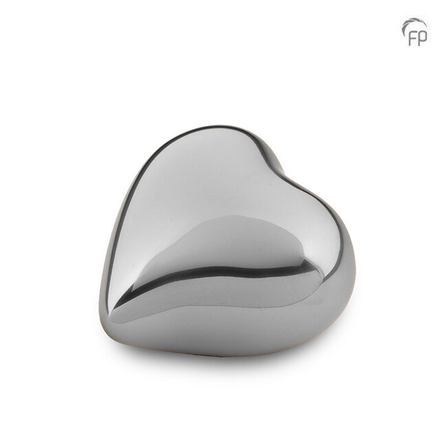 Hartvormige mini urn - Zilverkleur