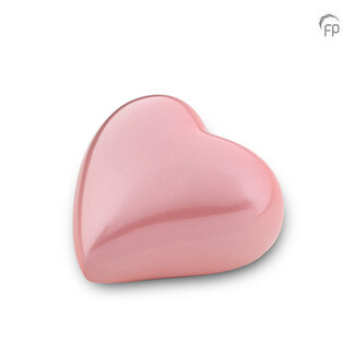 Metaal keepsake hart urn - pastel roze