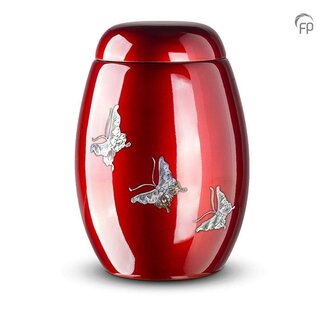 Mengla Glasfiber urn vlinders - rood
