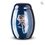 Mengla Glasfiber urn met roos - blauw