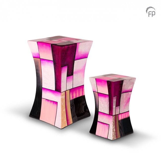 Glasfiber urn Diabolo klein roze - meerdere kleuren