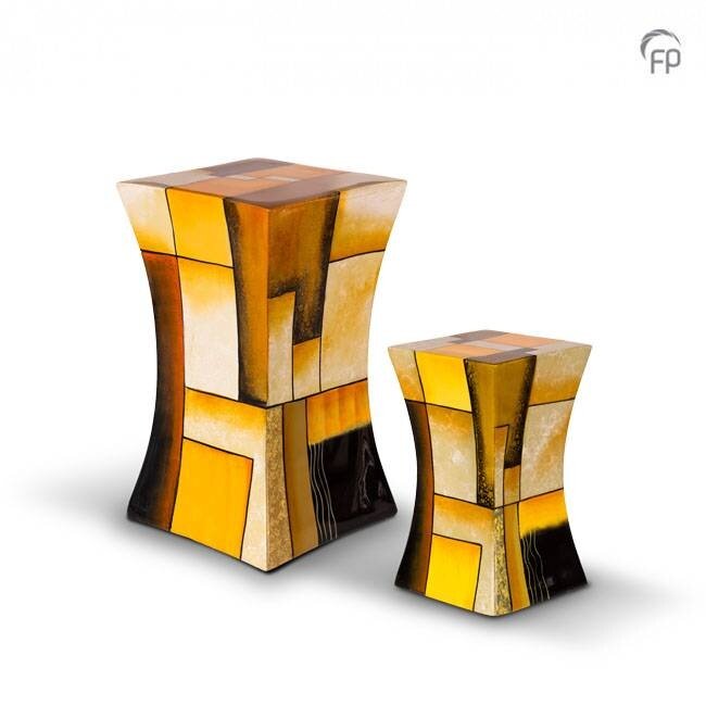 Glasfiber urn Diabolo klein geel - meerdere kleuren