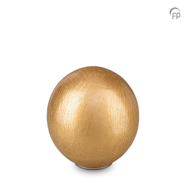 Glazen urn bolvorm - goudkleurig - GU 081