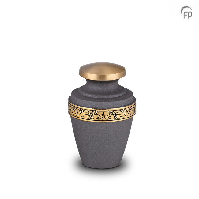 Metalen mini urn keepsake - Platinagrijs & goudkleur