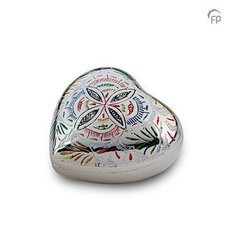 Metaal keepsake hart mini urn - zilverkleur