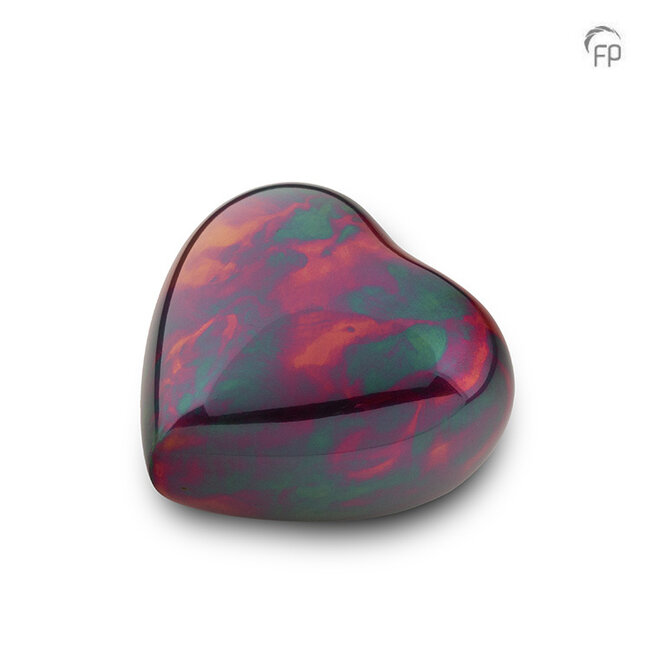 Metaal keepsake hart urn Raku - kopermat