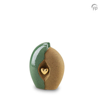 Mastaba Ceramika Keramische mini urn - groenbruin - KU 003 S