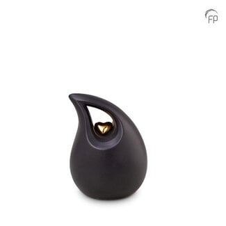Mastaba Ceramika Keramische mini urn - druppel - zwart - KU 004 S