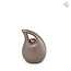 Keramische mini urn - druppel - bruin - KU 006 S