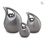 Keramische medium urn druppel - grijs - KU 018 M