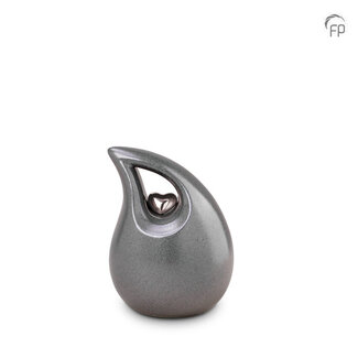 Mastaba Ceramika Keramische mini urn druppel - grijs - KU 018 S