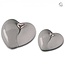 Keramische mini urn hart - grijs - KU 027 Small