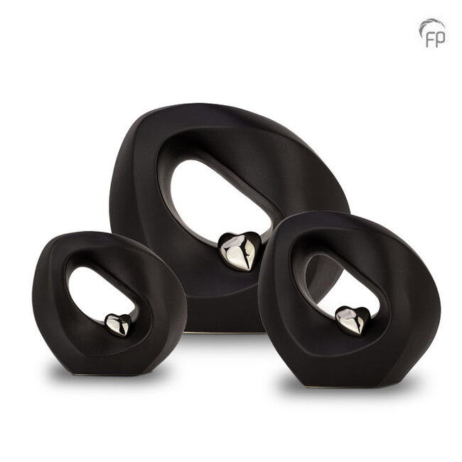 Keramische mini urn - zwart - KU 040 S