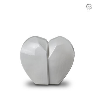 Mastaba Ceramika Keramische urn hart - wit - KU 044 Medium