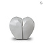 Keramische urn hart - wit - KU 044 Medium