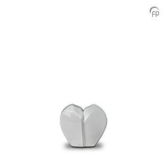 Mastaba Ceramika Keramische mini urn hart - wit - KU 044 S