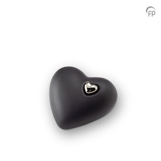Mastaba Ceramika Keramische mini urn hart - zwart - KU 051 S
