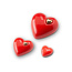 Keramische mini urn hart - rood - KU 055 S