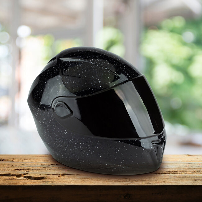 Keramische urn Motorhelm - donkerhemelsblauw - KU 122