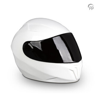 Mastaba Ceramika Keramische urn Motorhelm - wit - KU 127
