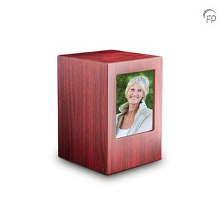 Terrybear MDF houten urn met foto - rood - MPG 002