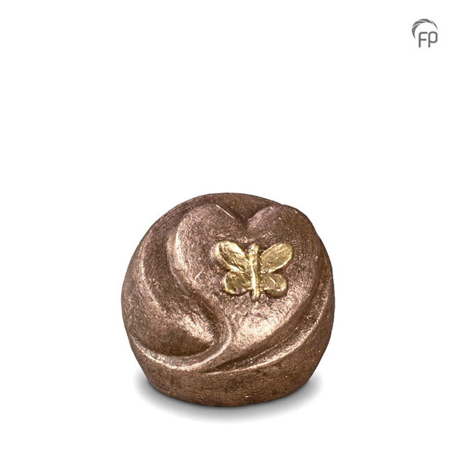 Keramische mini urn - hart met vlinder - TU 002