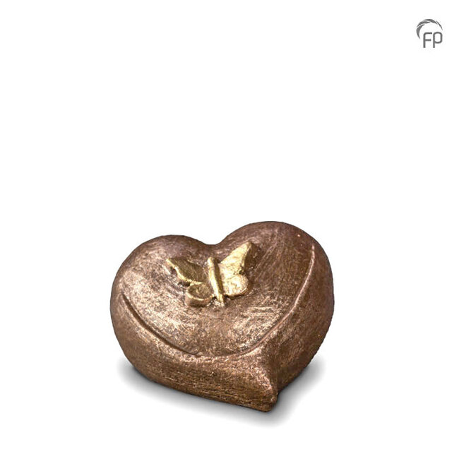 Keramische mini urn - hart met vlinder - TU 006