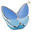 LoveUrns Vlinder messing urn - Parelblauw en zilver
