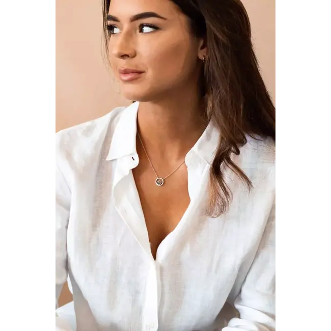 Cirkel edelsteen ketting - ashanger