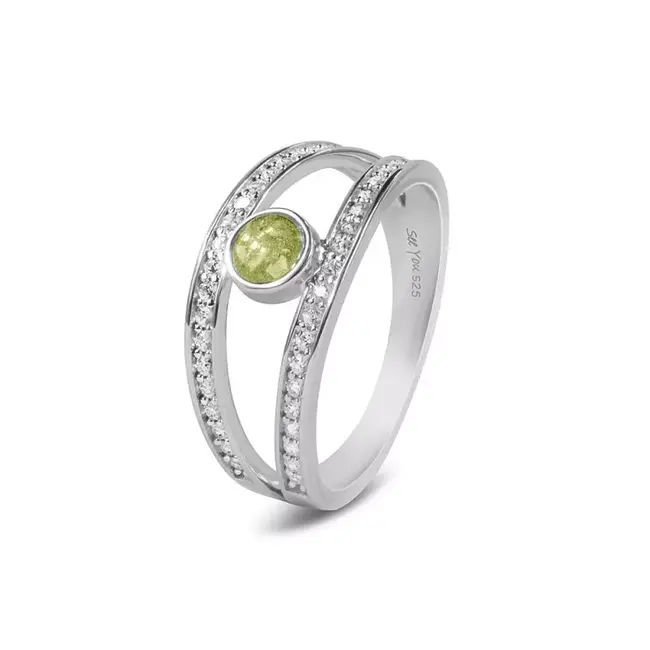 Dubbele asring met zirkonia of diamanten scheen