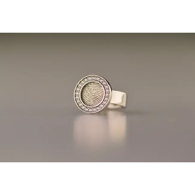 Vingerafdruk schijfring met vingerafdruk