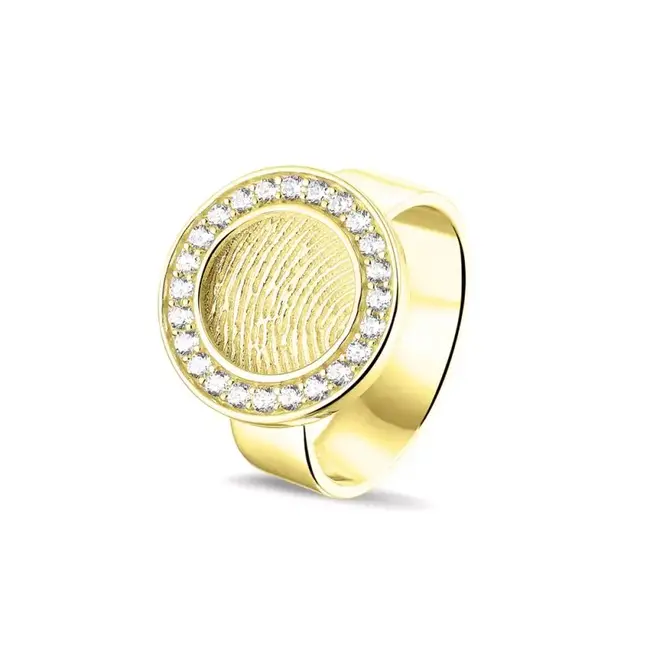 Vingerafdruk schijfring met vingerafdruk