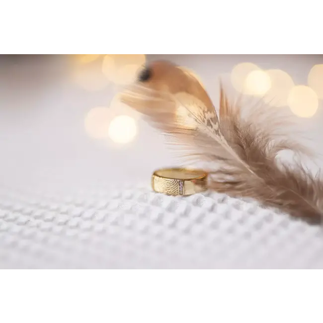 Ring met vingerafdruk edelsteen bandring