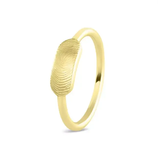 Minimalistische zegelring met vingerafdruk