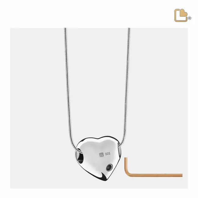 Liefde hart ashanger gepolijst zilverkleur