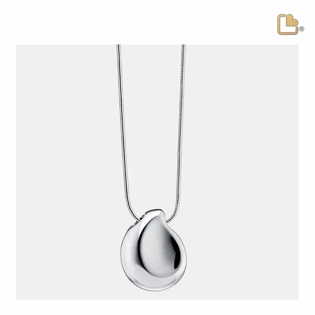 Traan druppel ashanger gepolijst Zilver