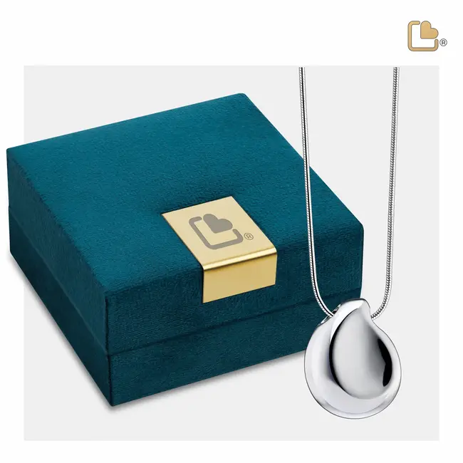 Traan druppel ashanger gepolijst Zilver