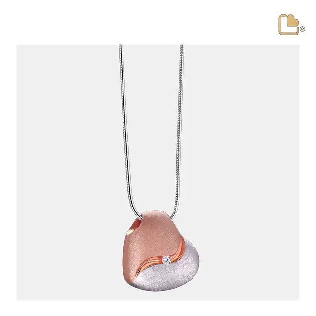 Hartgevoel ashanger Zilver- & Rosé Goudkleurig Vermeil met Zirkonia