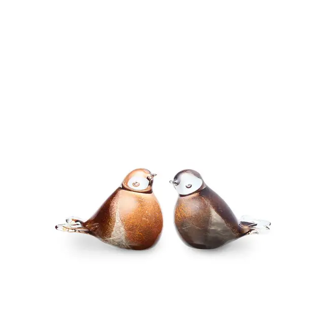 Mini urn "vogeltje" kristalglas - diverse kleuren